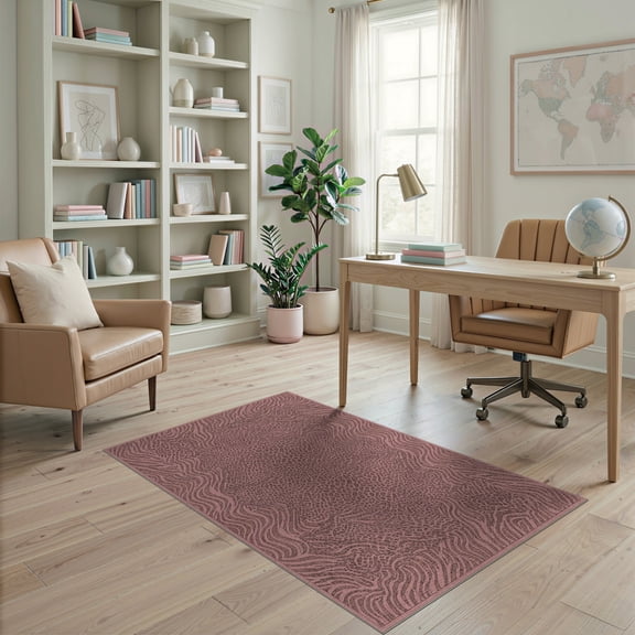 ODIKA Pink Leopard Print Featuring Dense Spots Stripes Cheetah Zebra Non-Slip Chair-Friendly for Home Office, Gaming Room, Under Desk