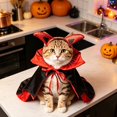 thumbnail image 4 of YYDENG Halloween Pet Vampire Cape Costume Set With Devil Horn Headband, Festive Cosplay Outfit for Cats & Small Medium Dogs, Holiday Party Photo Prop, 4 of 8