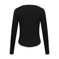 thumbnail image 4 of aidice Shirts for Women Casual Crewneck Long Sleeve Tee Shirts Comfy Slim Fitting Color Block Tops, 4 of 5