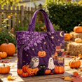 thumbnail image 2 of Women's Quilted Tote Bag Cute Dog Halloween Handbag with Lightweight Large Capacity Foldable for Travel and Work Trendy Halloween Handbags(01_Pink,C), 2 of 4