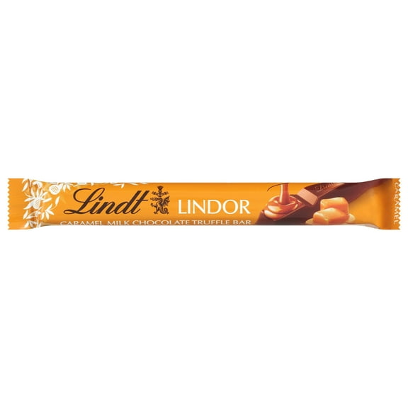 Lindt Lindor Caramel Milk Chocolate Truffle Candy Bar, 1.3 oz. Bar pack of 2