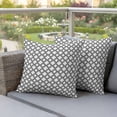 thumbnail image 2 of Outdoor Pillow Covers Moroccan Black White Classic Lattice Waterproof Pillow Cases 18x18 Set of 2, Abstract Plaid Texture Throw Pillow Cover Pillowcase for Patio Balcony Couch Garden, 2 of 9