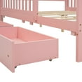thumbnail image 4 of Noble House Full Size Wood Platform Bed with Guardrails on Both Sides and Two Storage Drawers ,Pink, 4 of 8