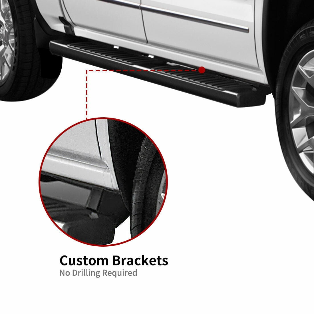 RVNI 6 in Nerf Bar Running Board for 2015-2023 2024 2025 Chevrolet Colorado/GMC Canyon Crew Cab side steps Black Aluminum