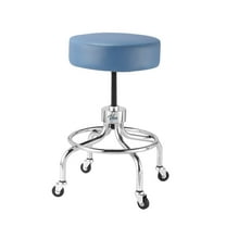 VivaComfort Blue Medical Stool, Adjustable Height Rolling Doctor Stool, 300 lbs. Weight Capacity