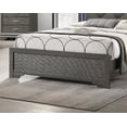 thumbnail image 4 of Bed Frame Dark Gray Leather Headboard 1pc Queen Size Bed w LED Bedroom Furniture Gray Unique Texture FB Solid wood, 4 of 8