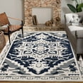 thumbnail image 2 of Hasoo Area Rug 5' x 8' Floral Area Rug for Living Room Shag Soft Indoor Floor Carpet, Navy, 2 of 7