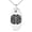 Silver, variant on Stainless Steel Letter Q Initial 3D Cube Box Monogram Engraved Small Oval Charm Pendant Necklace