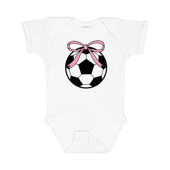 Inktastic Girls Soccer Ball Coquette Bow Girls Baby Bodysuit