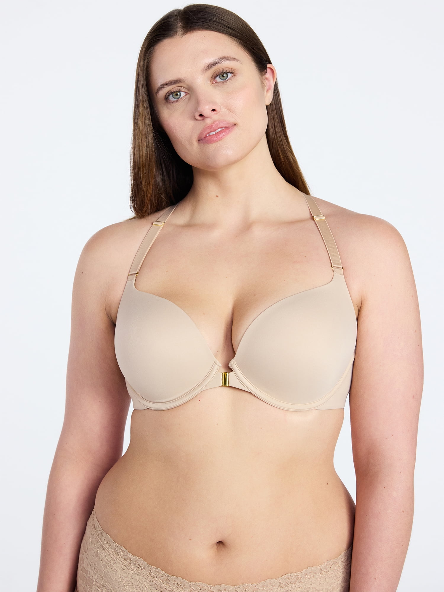 Joyspun Women's Front Close Racerback Push Up Bra, Sizes 34B-40DDD