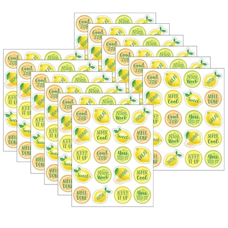 UPC: 0194629102389 | Teacher Created Resources Lemon Zest Stickers 120 Per Pack 12 Packs