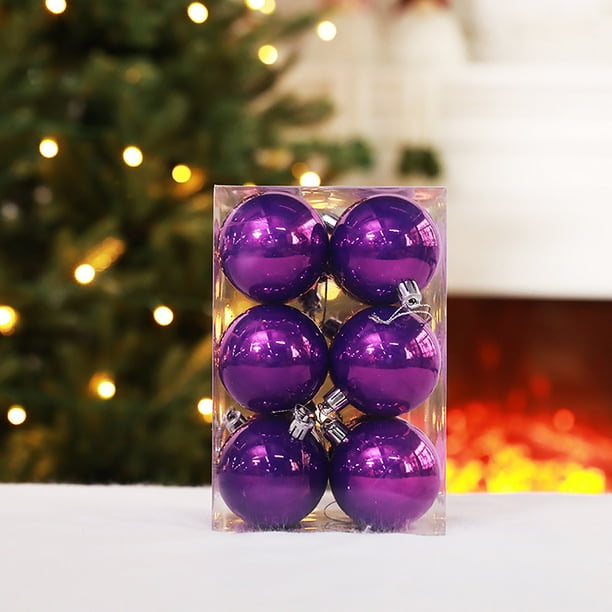 Xihbxyly Juego de Bolas Navideñas Irrompibles con Purpurina, Elegantes Adornos para Árbol y Escaparate, Decoración Festiva para El Hogar y El Centro Comercial, Caja de Regalo de 12 Piezas, Tamaño de