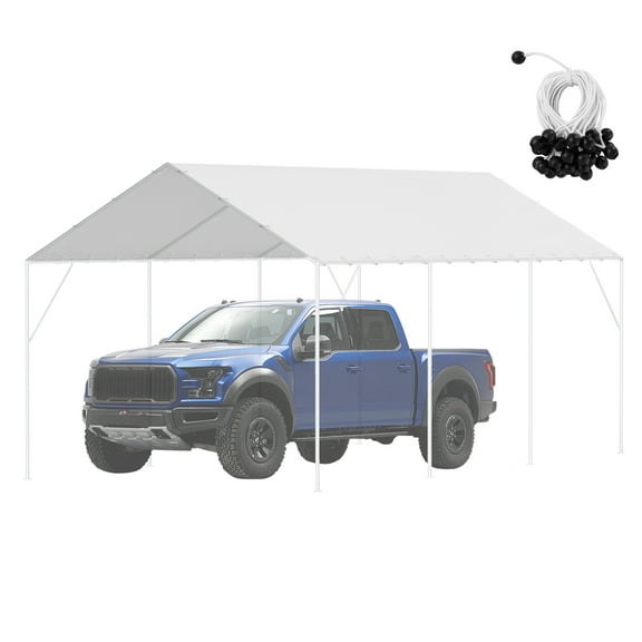 KFFKFF Replacement Canopy 118.11" x 236.22" x 74.80'' White Carport