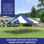 Party Tents Direct Weekender Outdoor Canopy Pole Tent with Sidewalls, Blue, 20 ft x 20 ft