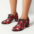 thumbnail image 3 of Mostsola Oxford Shoes for Women Round Toe Lace up Block Heel Vintage Dressy Pumps Shoes, 3 of 8