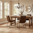 thumbnail image 2 of Ensemble de 4 chaises de salle à manger Homy Casa en similicuir avec pieds traîneaux argentés et assise rembourrée épaisse, parfaites pour une salle à manger moderne ou un appartement., 2 of 8