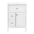 thumbnail image 4 of YIYADO Bathroom Storage Cabinet, Bathroom Vanity with Sink, Flip-Top Drawers, Drawers, Adjustable Shelves, Solid Wood and MDF, White, 4 of 6