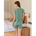 thumbnail image 3 of Ekouaer Cotton Pajamas Set for Women Lounge Set 2 Piece Cap Sleeve Pjs Shorts Set, 3 of 6
