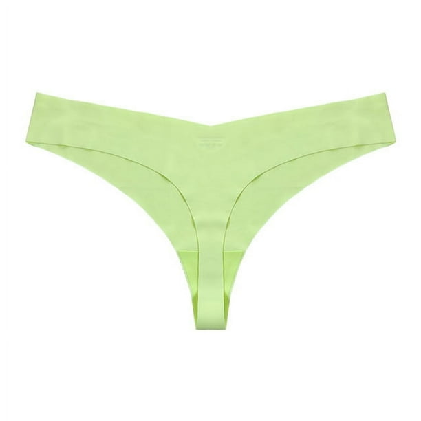 Xiao Hua Braguitas de bikini sin costuras para mujer, tangas sexys de encaje estilo hipster, 3 unidades (amarillo fluorescente, L)