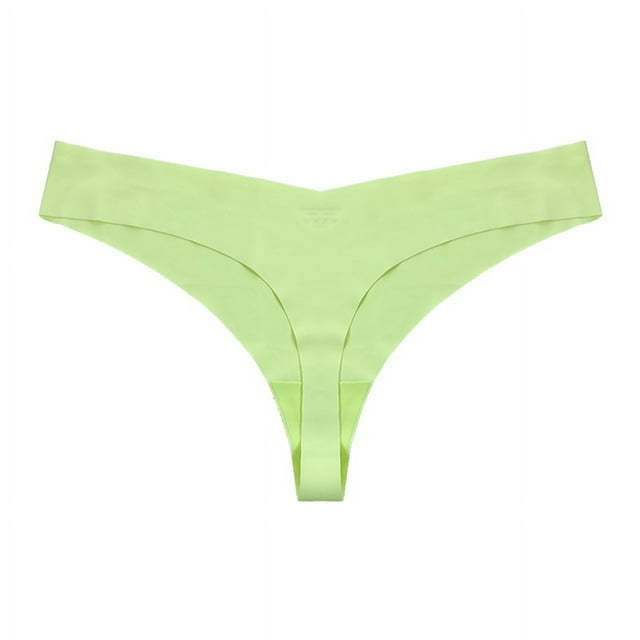 Xiao Hua Braguitas de bikini sin costuras para mujer, tangas sexys de encaje estilo hipster, 3 unidades (amarillo fluorescente, L)