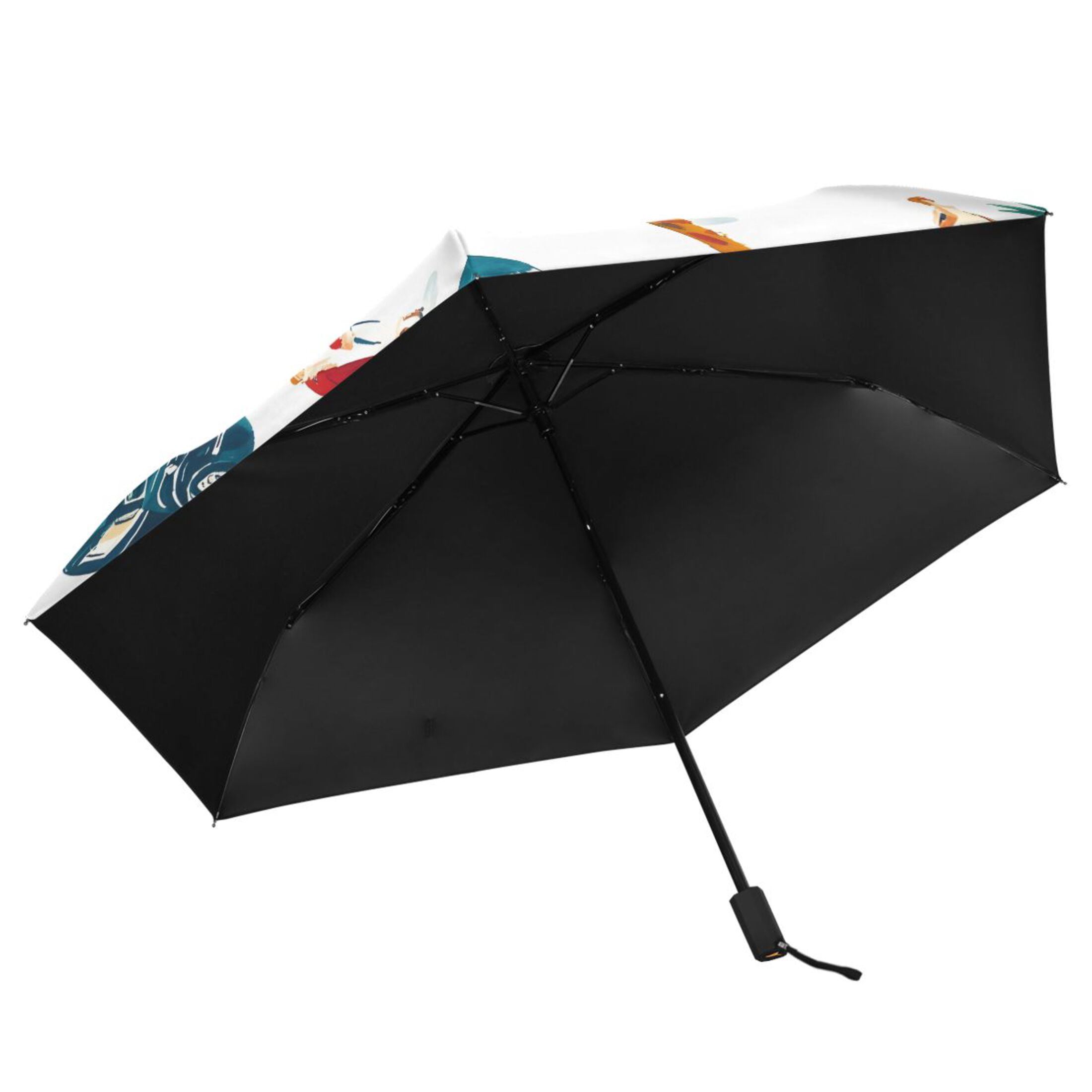 ALAZA Cars Tree UPF 50+ Compact Folding Umbrella for Rain Travel Umbrella Packable