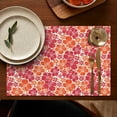 thumbnail image 4 of Pioneer Flower Floral Print Pattern Summer Placemats Table Placemats Set Of 6-Linen Kitchen Washable Placemats Table Mats 12x18 Inch Non-Slip Heat Resistant, 4 of 5
