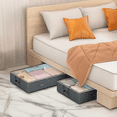 thumbnail image 2 of SPORTS JOY 2Pack 90L Under Bed Storage-Bags Closet Organizers and Storage Bins with Clear Window & 4 Reinforced Handles,for Blankets,Comforter,Sweaters,Pillows,Sheets (Gray-39x20x7in), 2 of 7