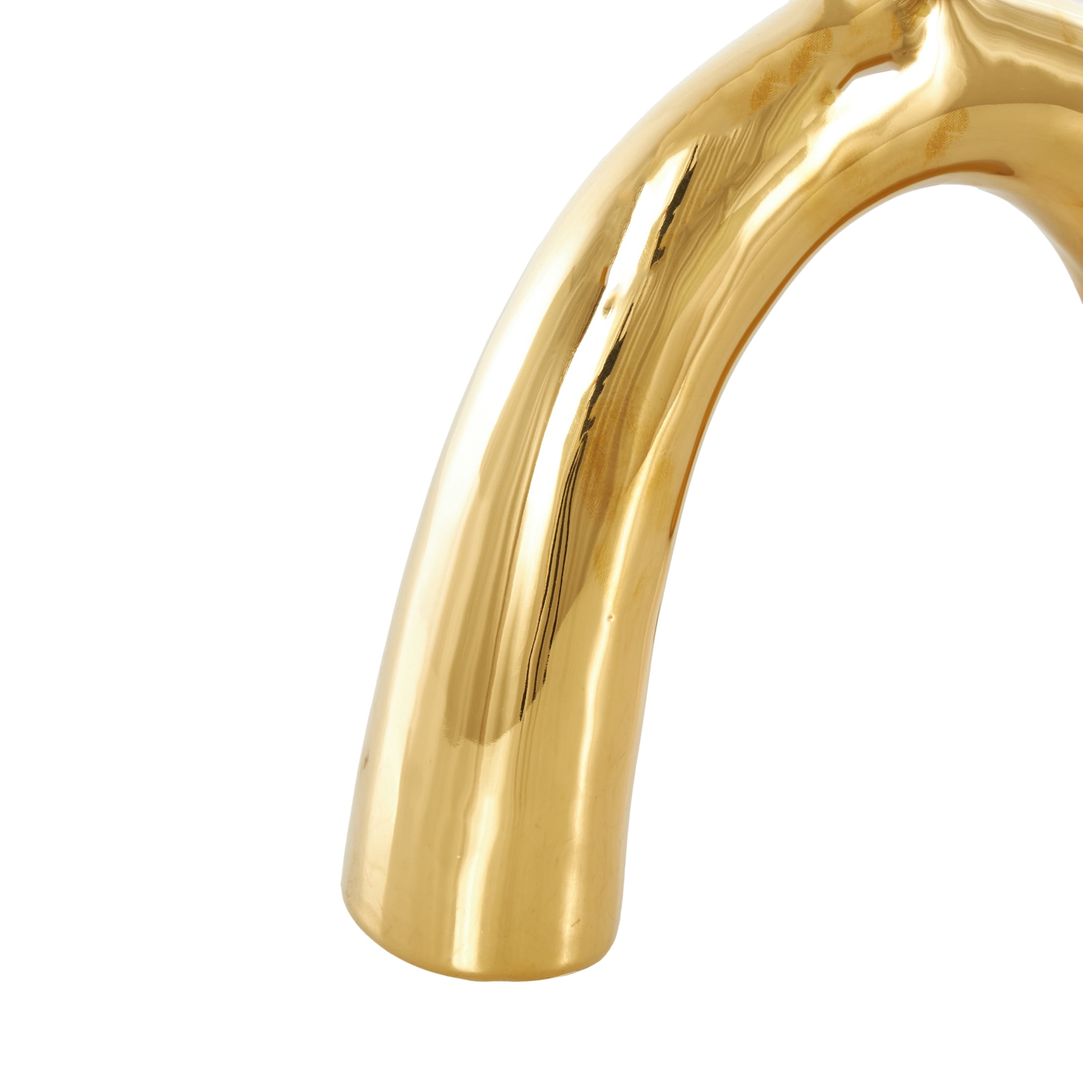 11", 9", 6"H Gold Ceramic Abstract Arched Family Sculpture, by DecMode (3 Count)