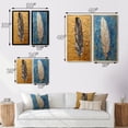 thumbnail image 4 of Designart "Exquisite Boho Glam Gold Feather Painting" Feathers Framed Wall Art Set Of 2 - Modern Black Framed Canvas Set For Living Room Decor, 4 of 6