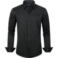 thumbnail image 3 of J.VER Camisas de vestir para hombre, camisa formal de manga larga, elástica, sin arrugas, informal, con botones, 3 of 4
