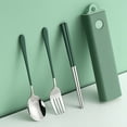 thumbnail image 4 of Neinkie Portable Travel Utensils Set with Case Reusable Cutlery Set Stainless Steel Chopsticks Spoon and Fork with Case for Lunch Box Travel and Camping, 4 of 6