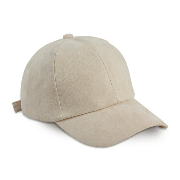 SOLID IVORY SUEDE BASEBALL CAP HAT