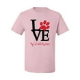 thumbnail image 2 of Wild Bobby, Love My Cat Stole My Heart Red Footprints Animal Lover Men's Graphic T-Shirt, Light Pink, 3XL, 2 of 3