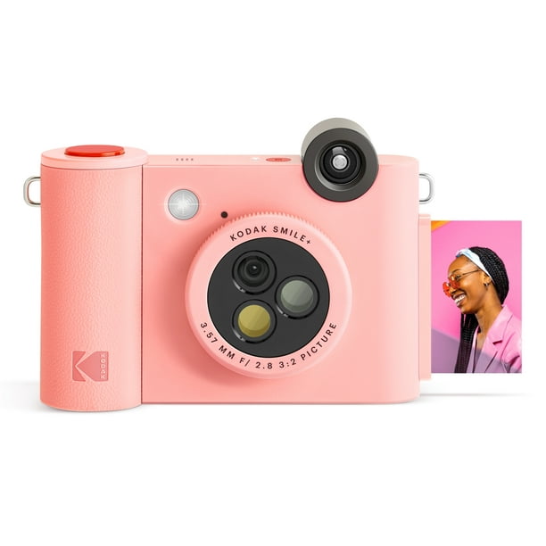 Kodak Smile+ Appareil Photo Numérique à Impression Instantanée 2x3 avec Objectif - Rose