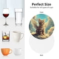 thumbnail image 6 of Fuzoiu Sunshine Cloud Cute Cat Print Leather Coasters Set,Drink Coasters Set of 4,for Tabletop Protection, Durable PVC Coasters,Home Décor and Housewarming Gift-Round Shape, 6 of 6