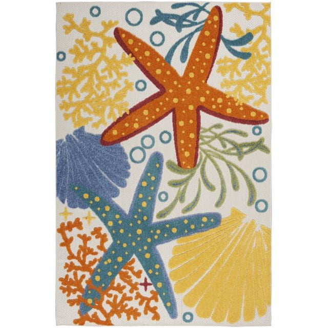 HomeRoots 385085 4 x 6 ft. Multi Color Indoor & Outdoor Area Rug
