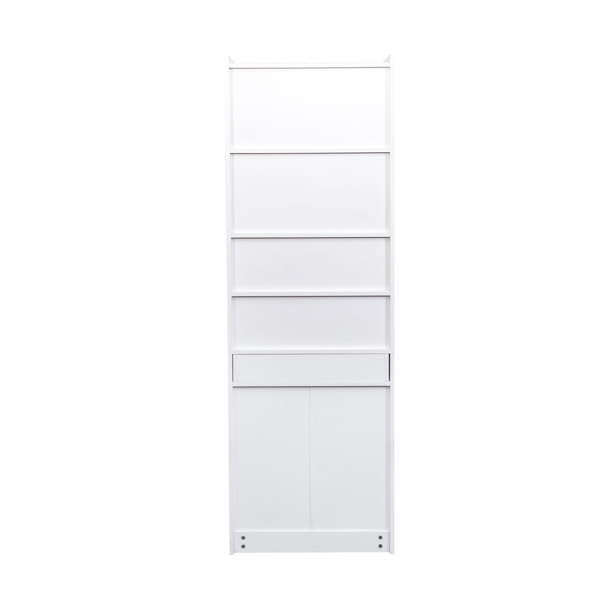 Fold-Out Convertible Writing Table, Desk Cabinet with shelf and drawer Multi-Function Home Office Workstation, White