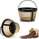 thumbnail image 1 of Filtro de café reutilizable, 2 paquetes de filtros de café de cesta de 8-12 tazas de filtro de café de reemplazo con parte inferior de malla de acero inoxidable compatible con cafeteras Afortunado Sencillez, 1 of 4