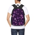 thumbnail image 4 of Balery Purple Snow Flakes Mochila para hombre y mujer - Tela Oxford 600D resistente - Gran capacidad, resistente al agua, ideal para la escuela, viajes y senderismo, 4 of 6