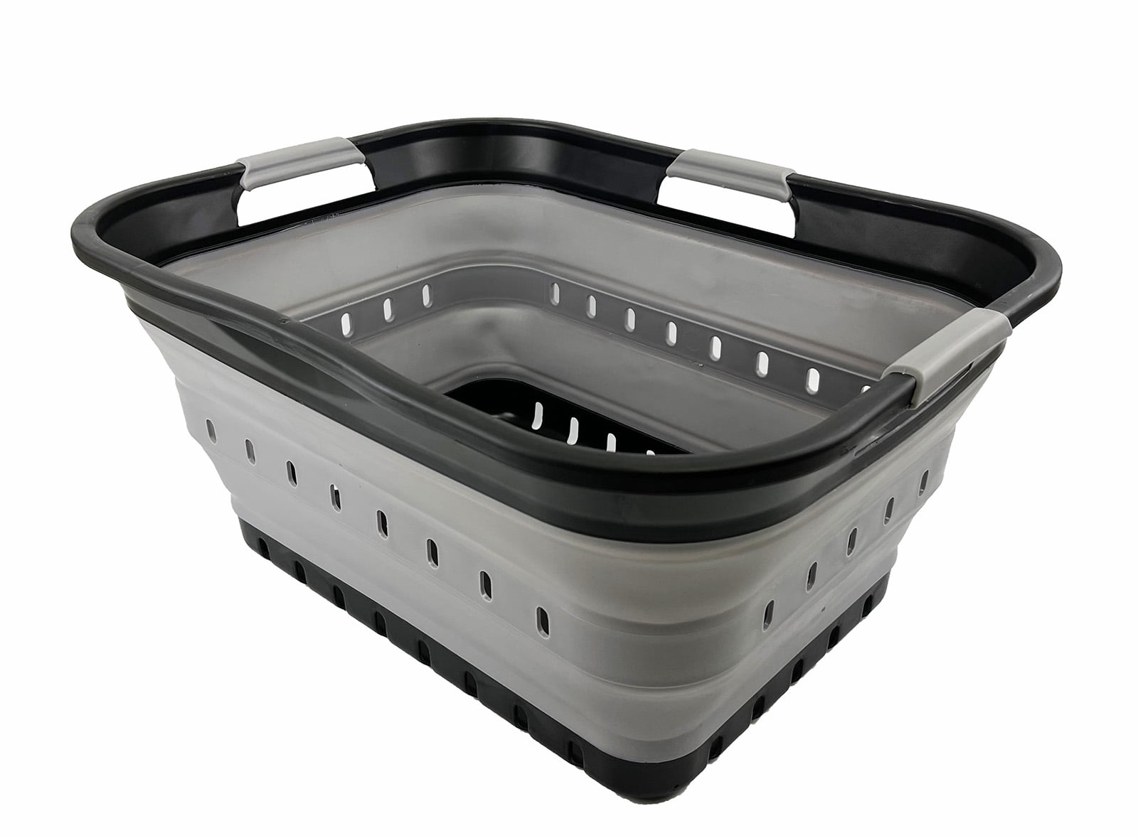 SAMMART 42L (11 gallon) Collapsible Plastic Laundry Basket - Foldable Pop Up Storage Container/Organizer - Portable Washing Tub - Space Saving Hamper/Basket