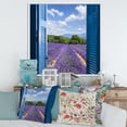 thumbnail image 2 of Designart 'View of Lavender Field Through Blue Open Cottage Window' Farmhouse Framed Canvas Wall Art Print, 2 of 5