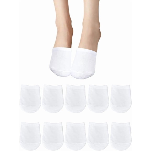 5pairs Polycotton Half Socks for Women White 115x85x1.5mm