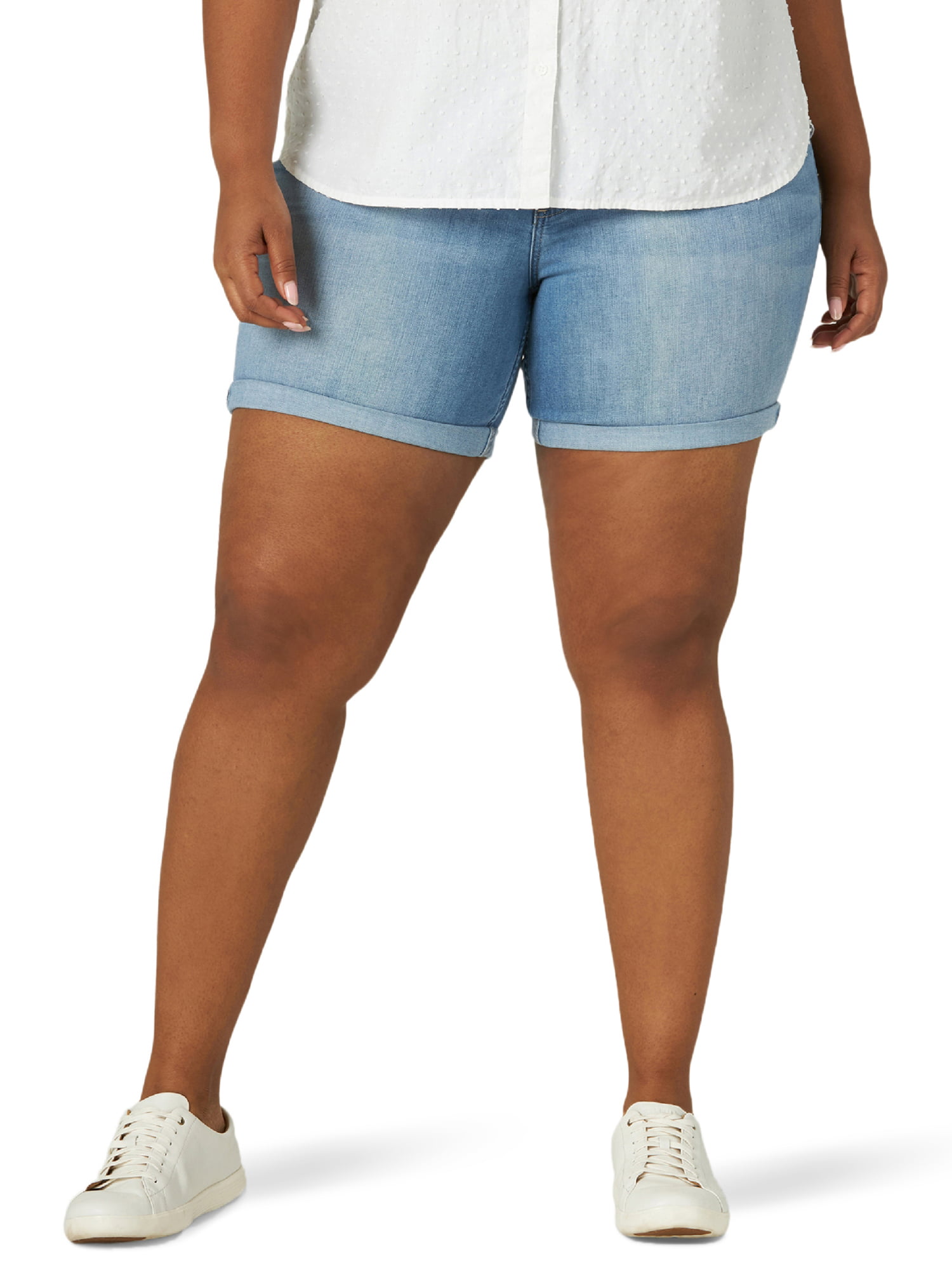LEE Womens Plus Size Relaxed Fit Kaylin Knit Waist Short