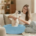 thumbnail image 6 of Iauyy Pet Couch Donut Cat Bed for Indoor Cats/Small Dogs Washable & Machine with Non-slip Bottom Calming Cat Furniture, A-blue Background (M), 6 of 8