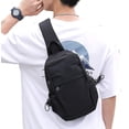 thumbnail image 1 of Small Black Sling Crossbody Backpack Shoulder Bag For Men Women, 1 of 5