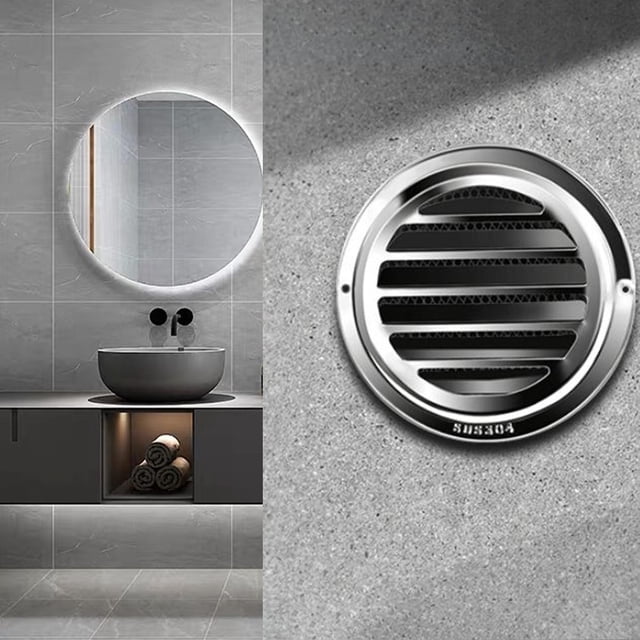 Cubierta de ventilación de pared de acero inoxidable, rejilla de ventilación para campana extractora de mejoras para el hogar a prueba de lluvia para 4 pulgadas