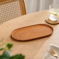 thumbnail image 6 of Imitation Wood Tray Light Brown 9.45in Oval Serving Tray for Dessert Cake Fruit Snacks Coffee Shop Home Kindergarten, 6 of 6
