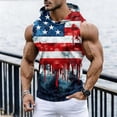 thumbnail image 2 of GrmtClth Usa Flag Hooded Tank Tops for Men Independence Day 4th Of July Slim Fit Gym Hoodie Sleeveless Soft Muscle Shirts Sporty Bodybuilding Clothing Light Blue 3XL, 2 of 7