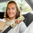 thumbnail image 6 of WOBOGO Red and Green Floral Pattern Seat Belt Cover 2 Piece Soft Comfort Driving Shoulder Pad Suitable for All Cars and Backpacks, 6 of 8