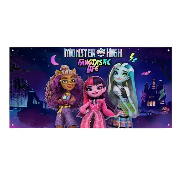 Monster High-Theme Backdrops Banner Birthday Party Decor Supplies Personalized Party Backdrop Decoration,5x3ft(150x90cm)